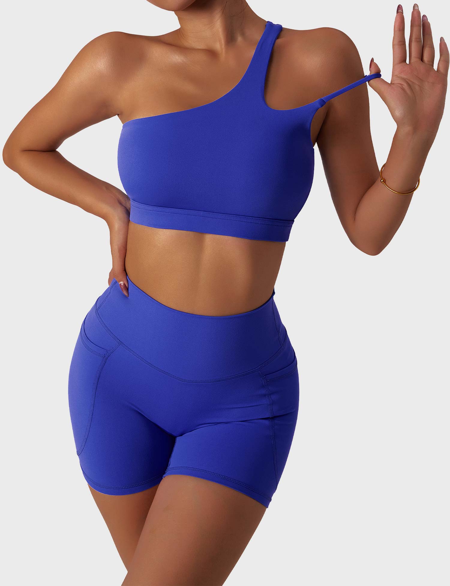 YGLEO One Shoulder Sports Set