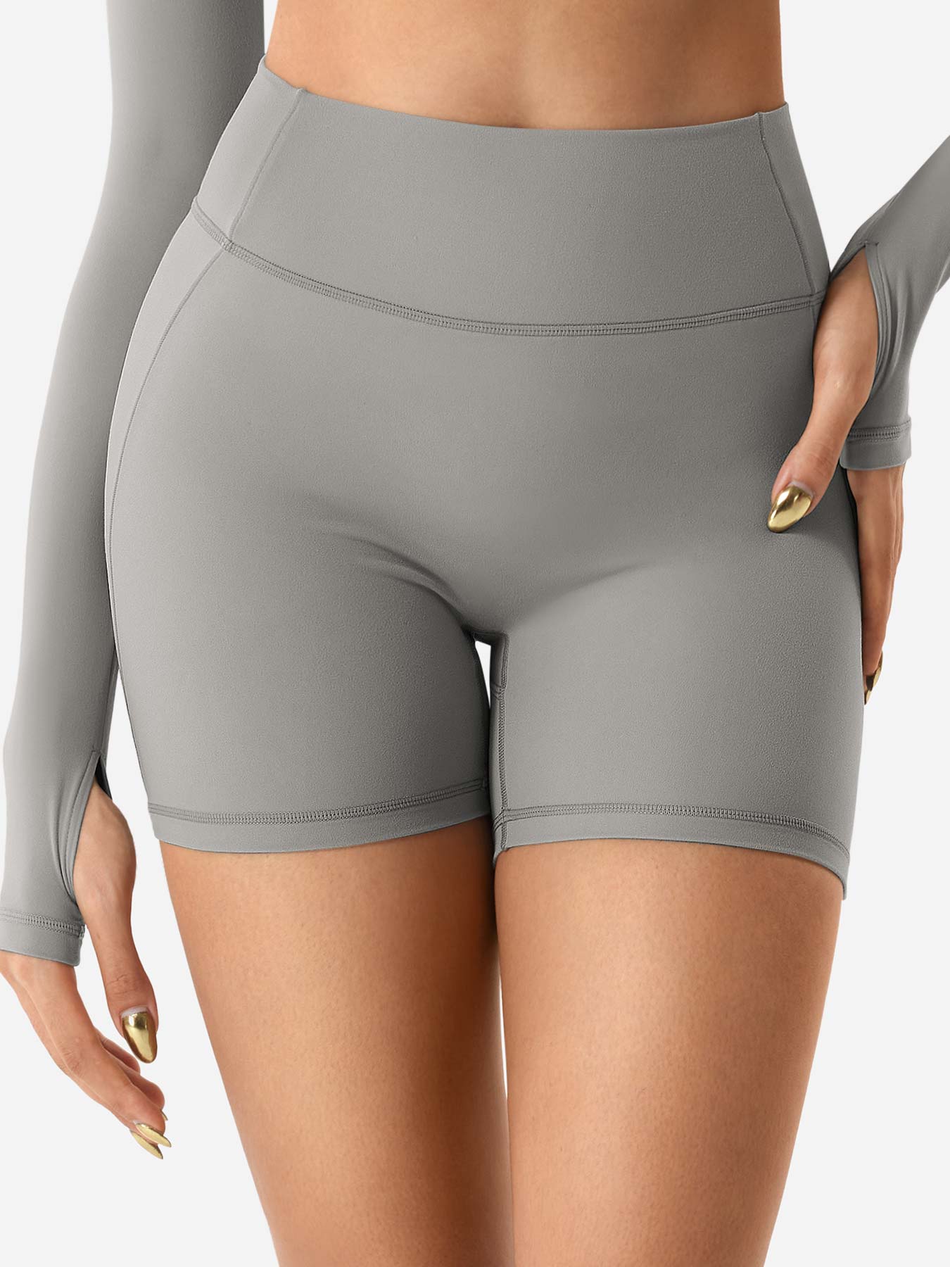 YGLEO Clementine Half Zip Crop Top Shorts Sets