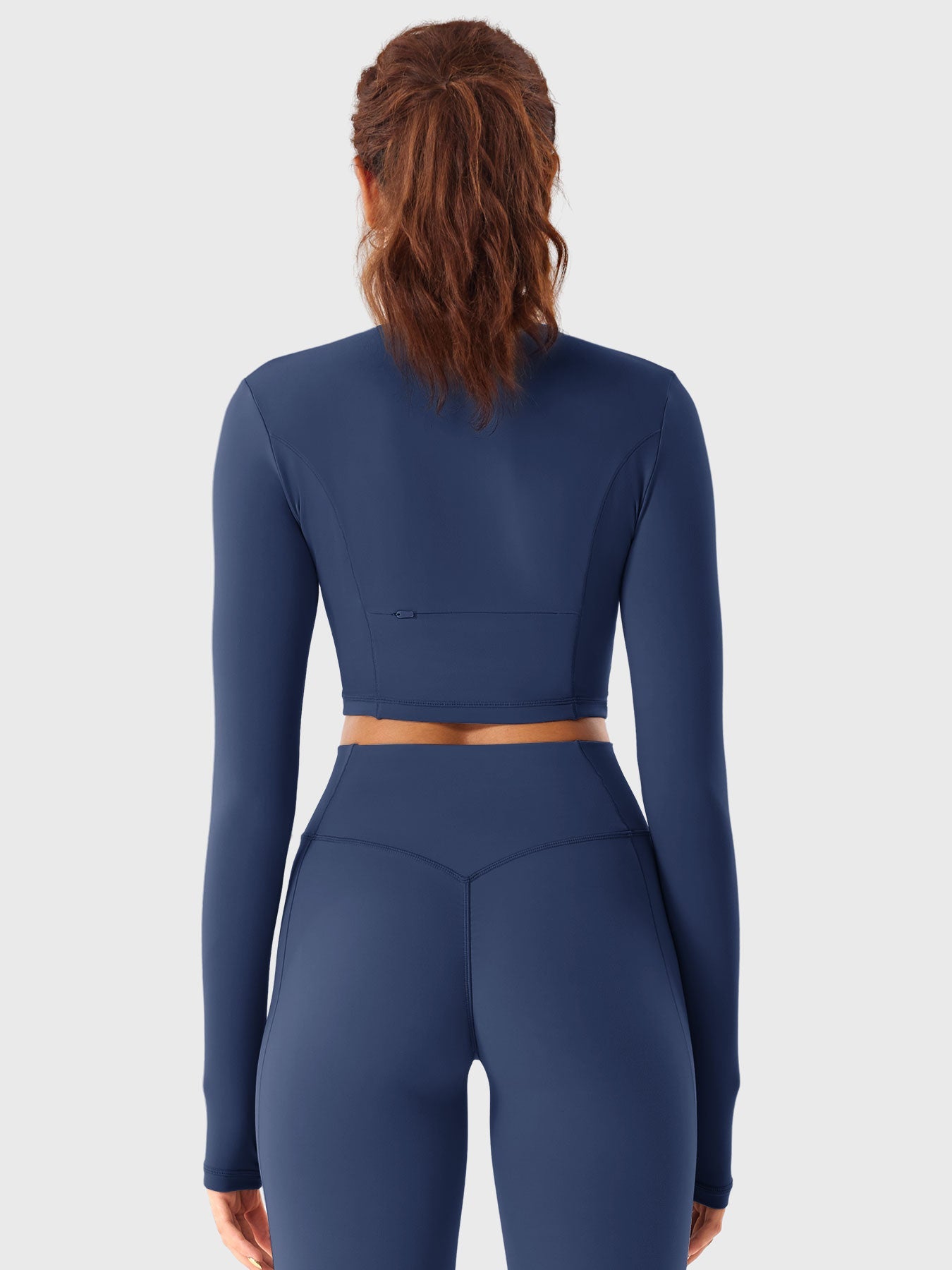 YGLEO Clementine Half Zip Crop Top Leggings Sets