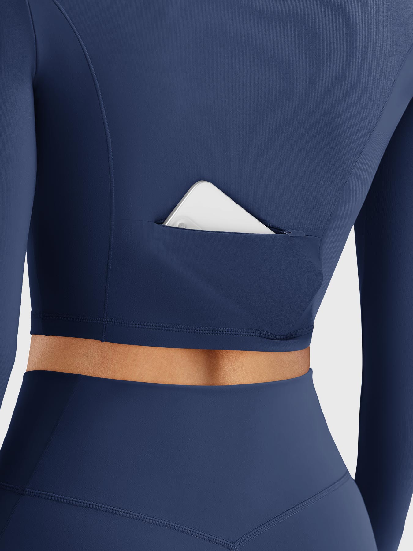 YGLEO Clementine Half Zip Crop Top Leggings Sets
