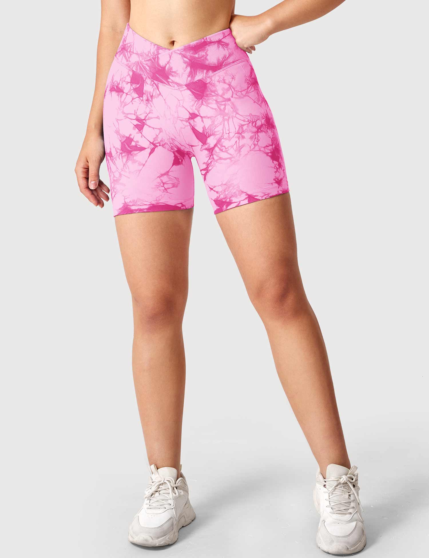 YGLEO V-Waistband Tie Dye Shorts