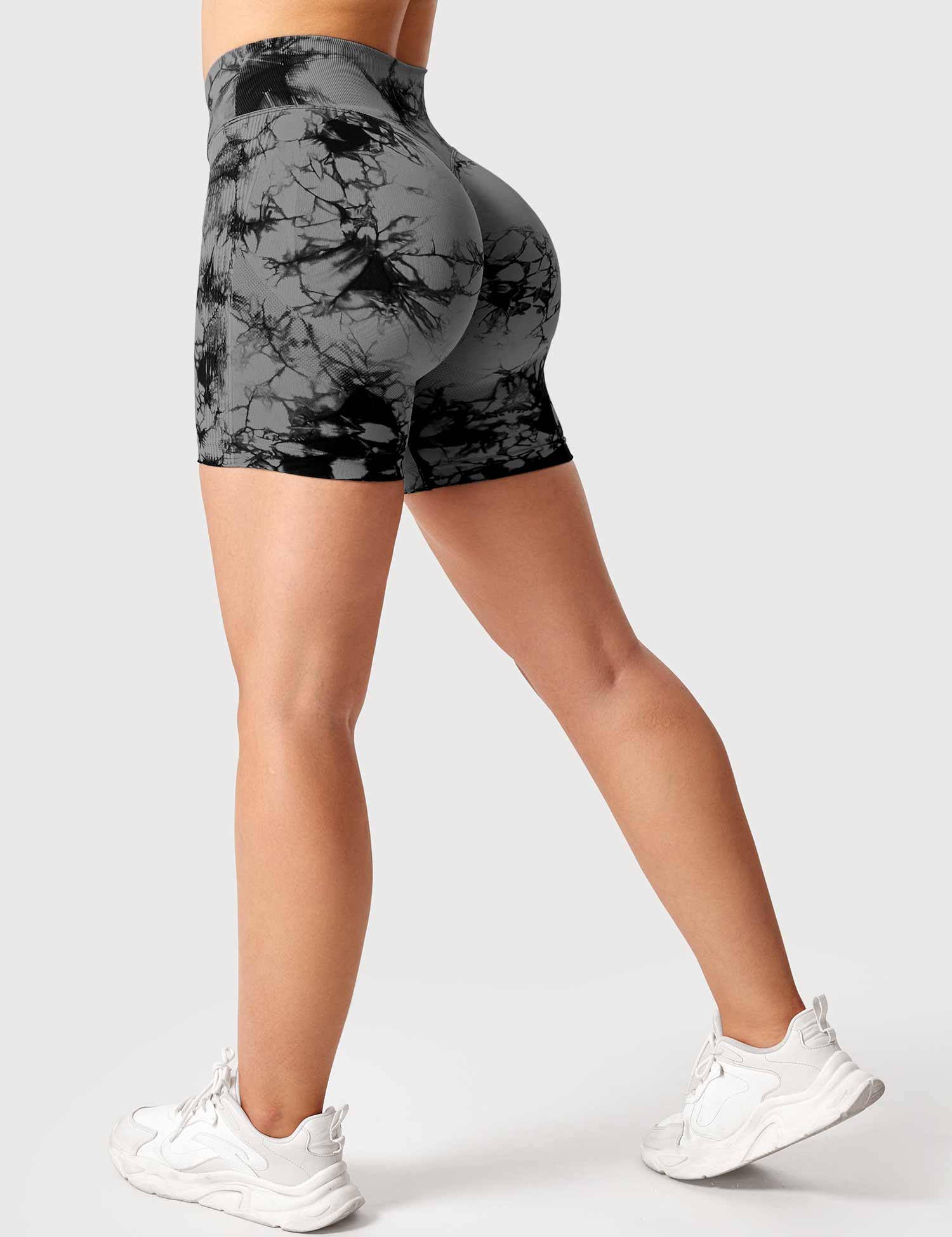 YGLEO V-Waistband Tie Dye Shorts