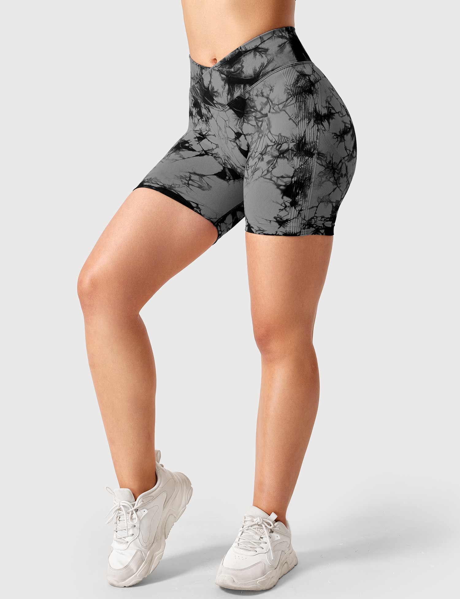 YGLEO V-Waistband Tie Dye Shorts
