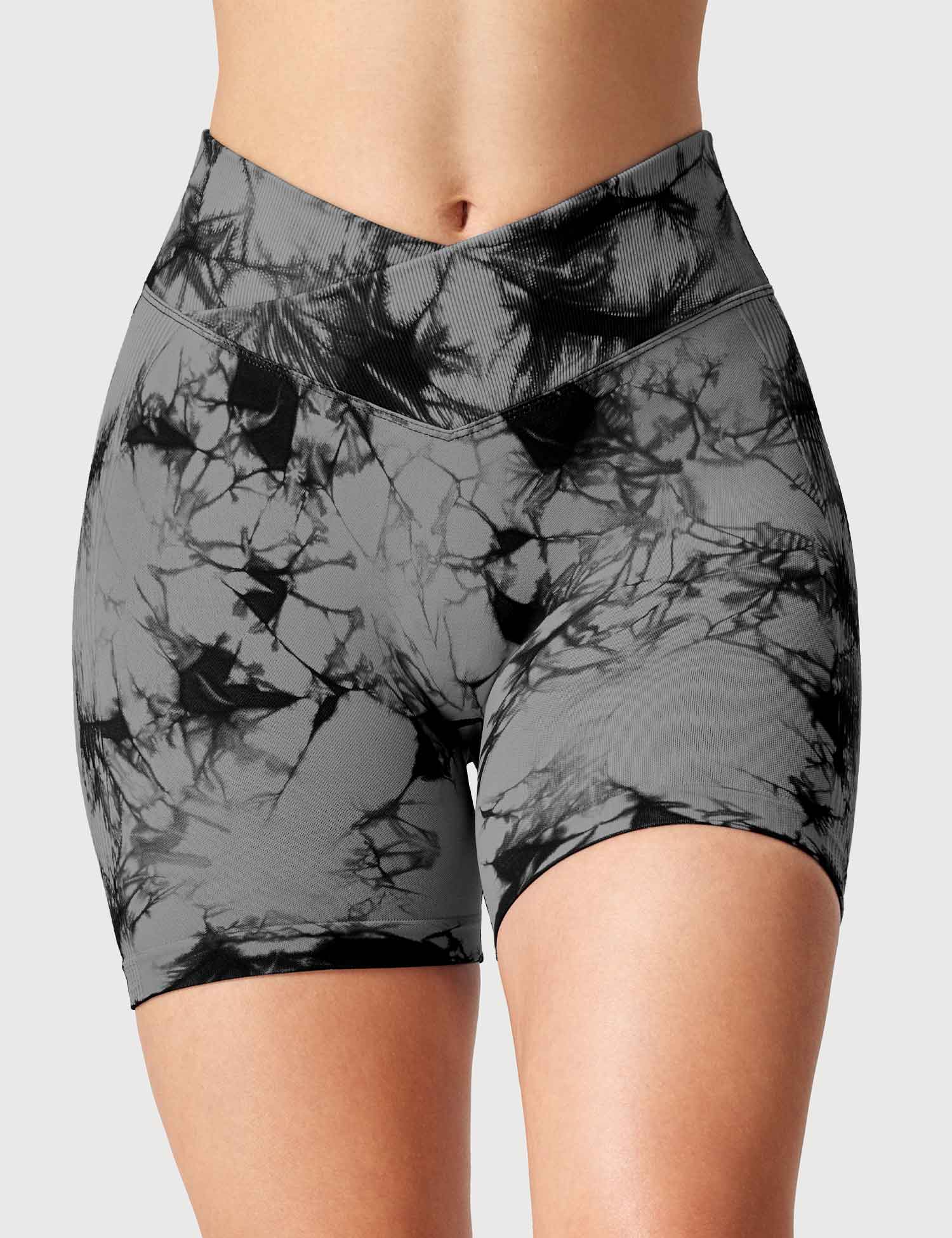 YGLEO V-Waistband Tie Dye Shorts