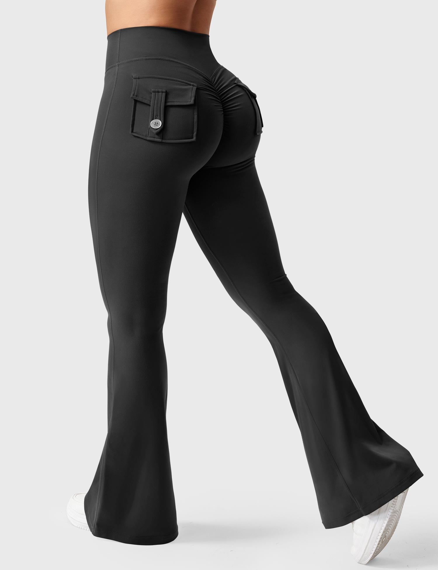 YGLEO Brittany Flared Leggings with Pockets