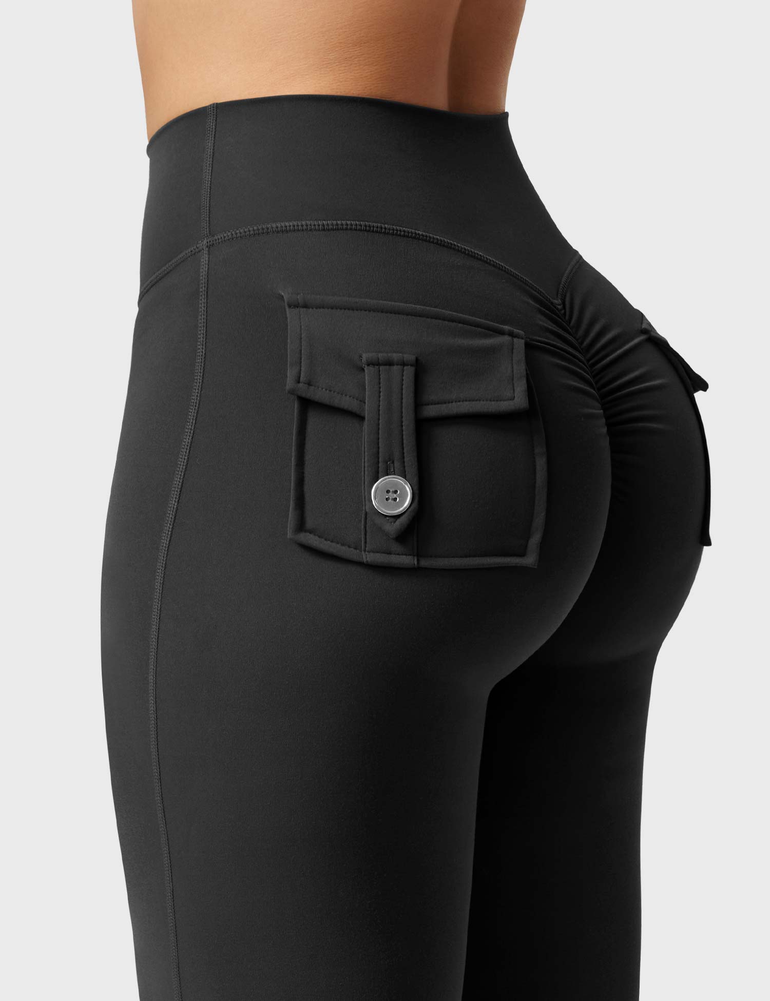 YGLEO Brittany Flared Leggings with Pockets