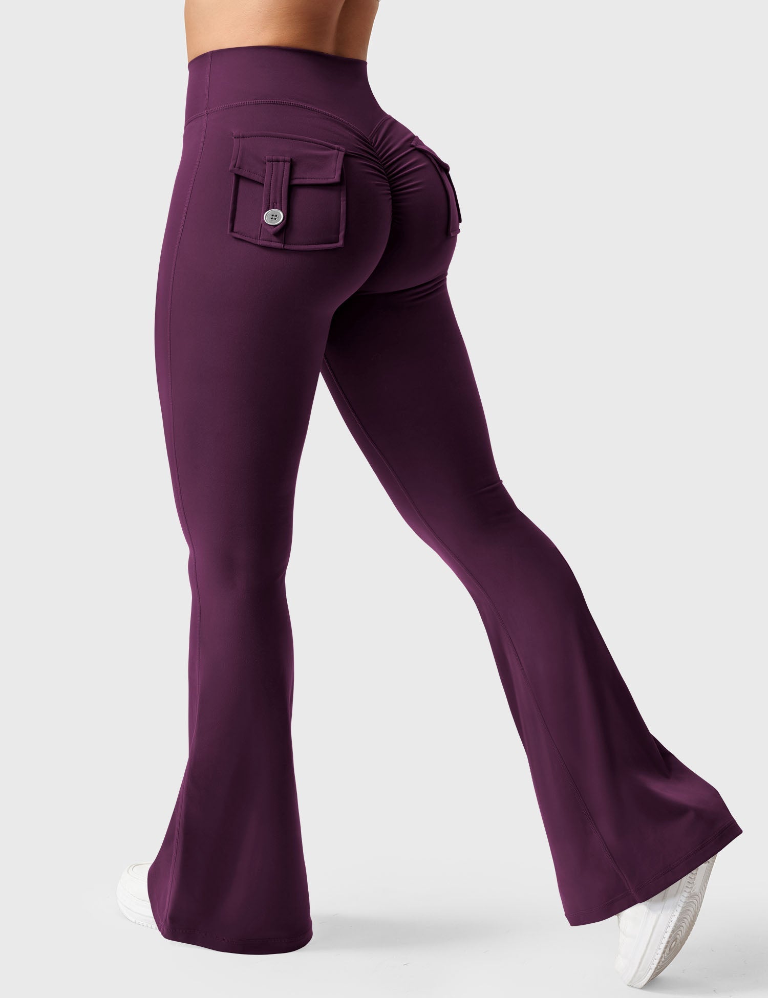 YGLEO Brittany Flared Leggings with Pockets