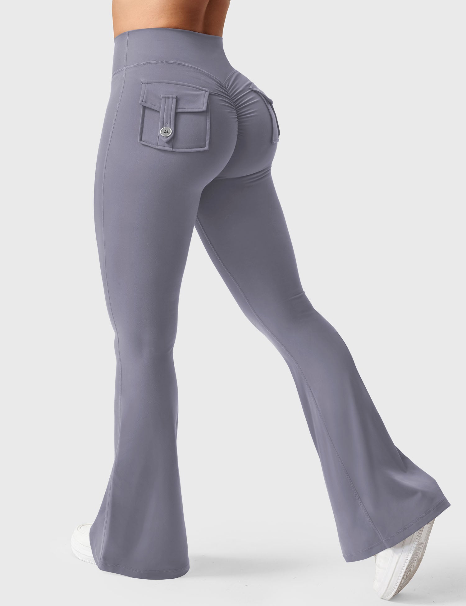 YGLEO Brittany Flared Leggings with Pockets