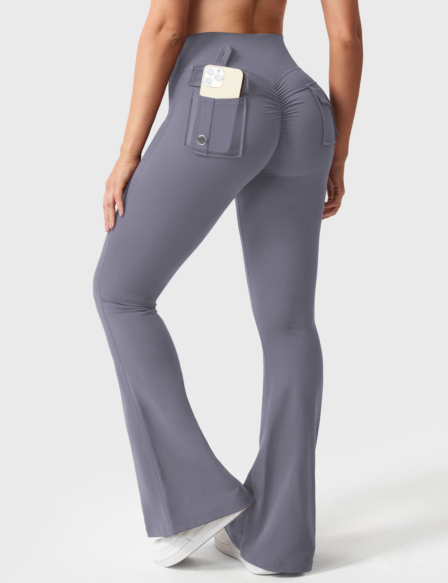 YGLEO Brittany Flared Leggings with Pockets