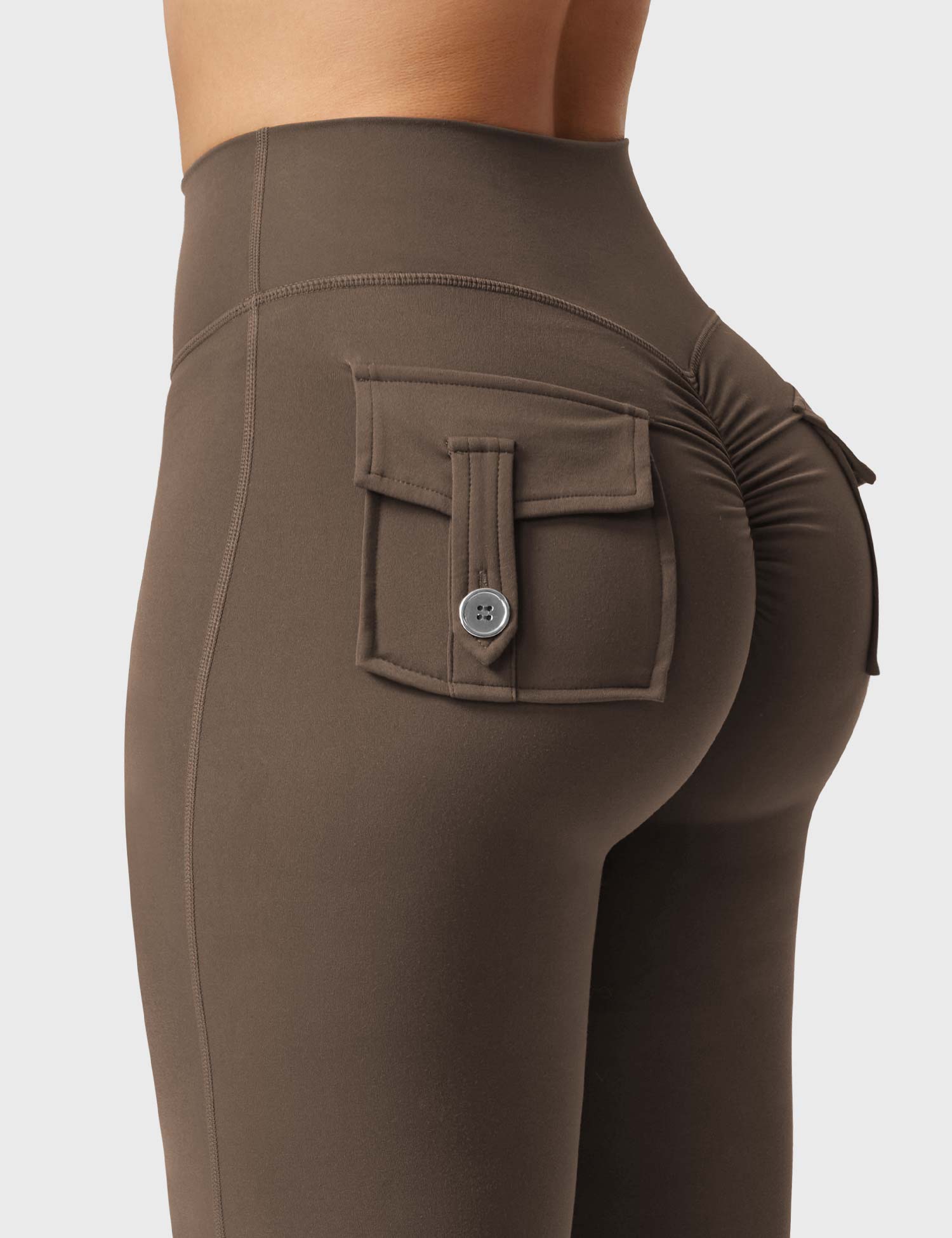 YGLEO Brittany Flared Leggings with Pockets