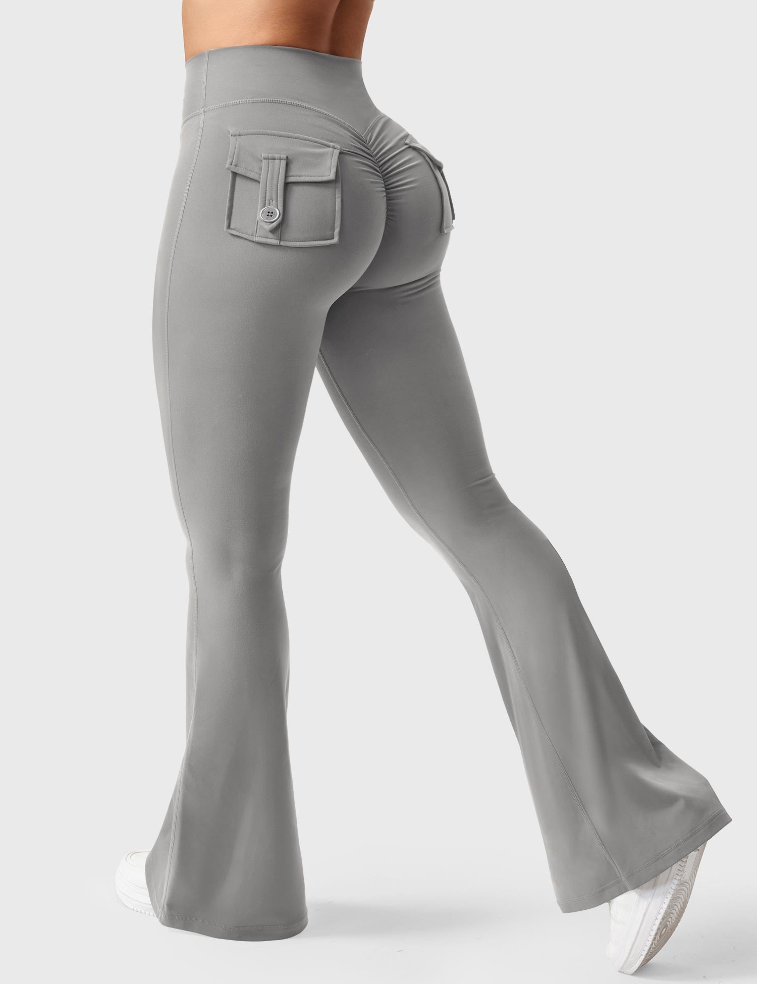 YGLEO Brittany Flared Leggings with Pockets