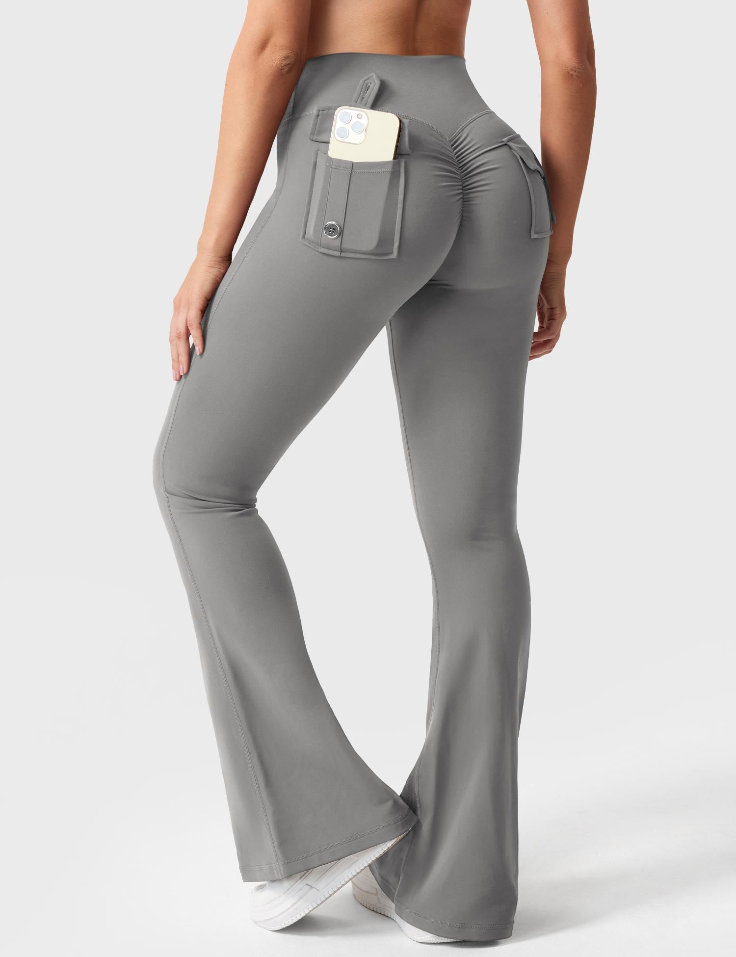 YGLEO Brittany Flared Leggings with Pockets