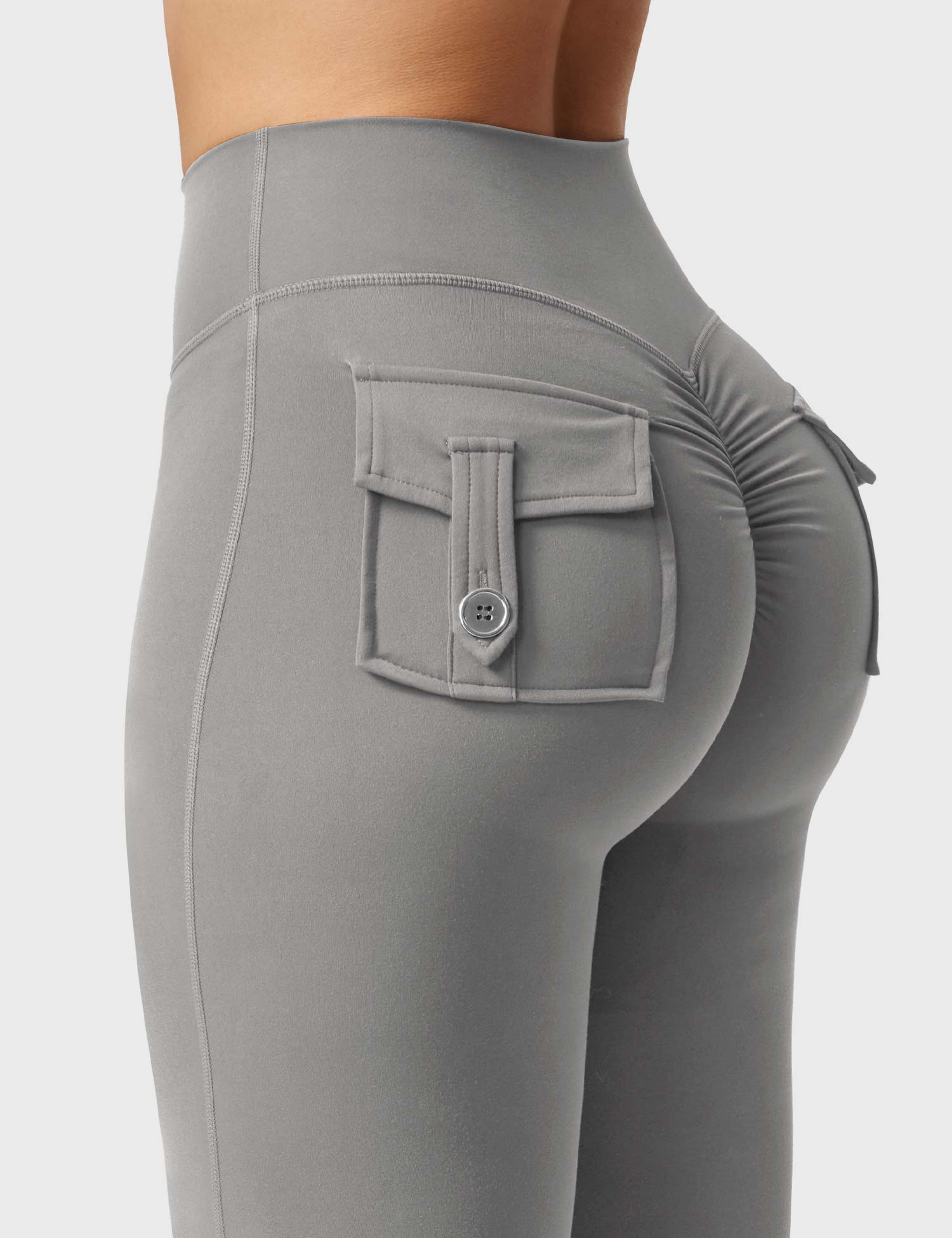 YGLEO Brittany Flared Leggings with Pockets