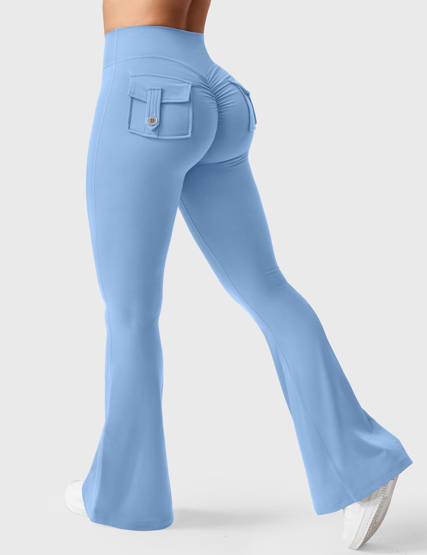 YGLEO Brittany Flared Leggings with Pockets