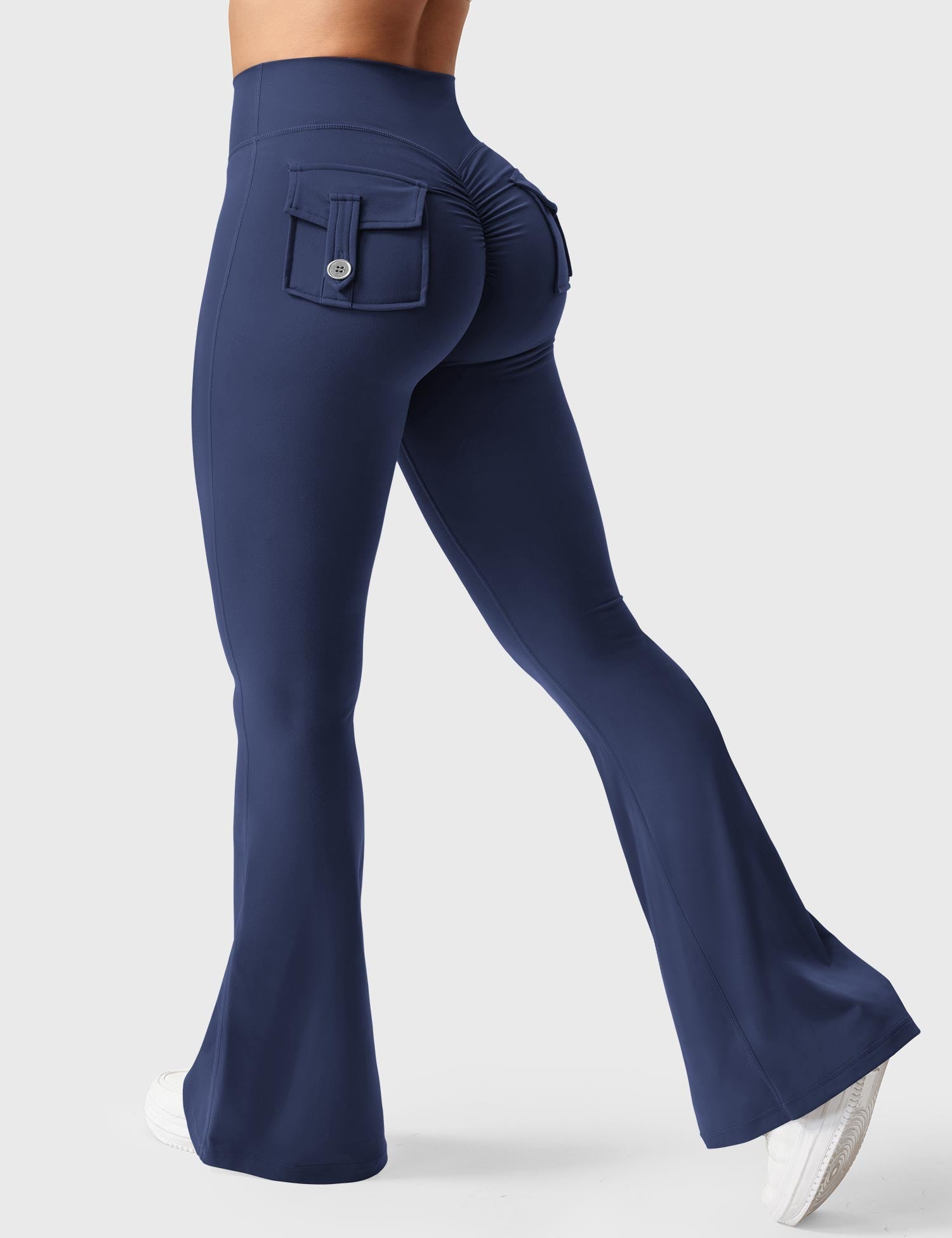 YGLEO Brittany Flared Leggings with Pockets