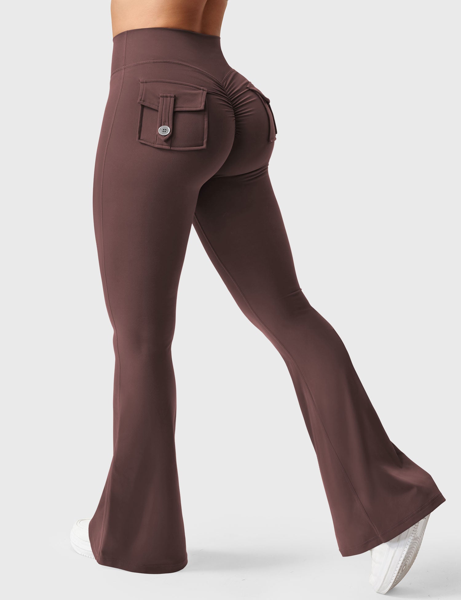 YGLEO Brittany Flared Leggings with Pockets